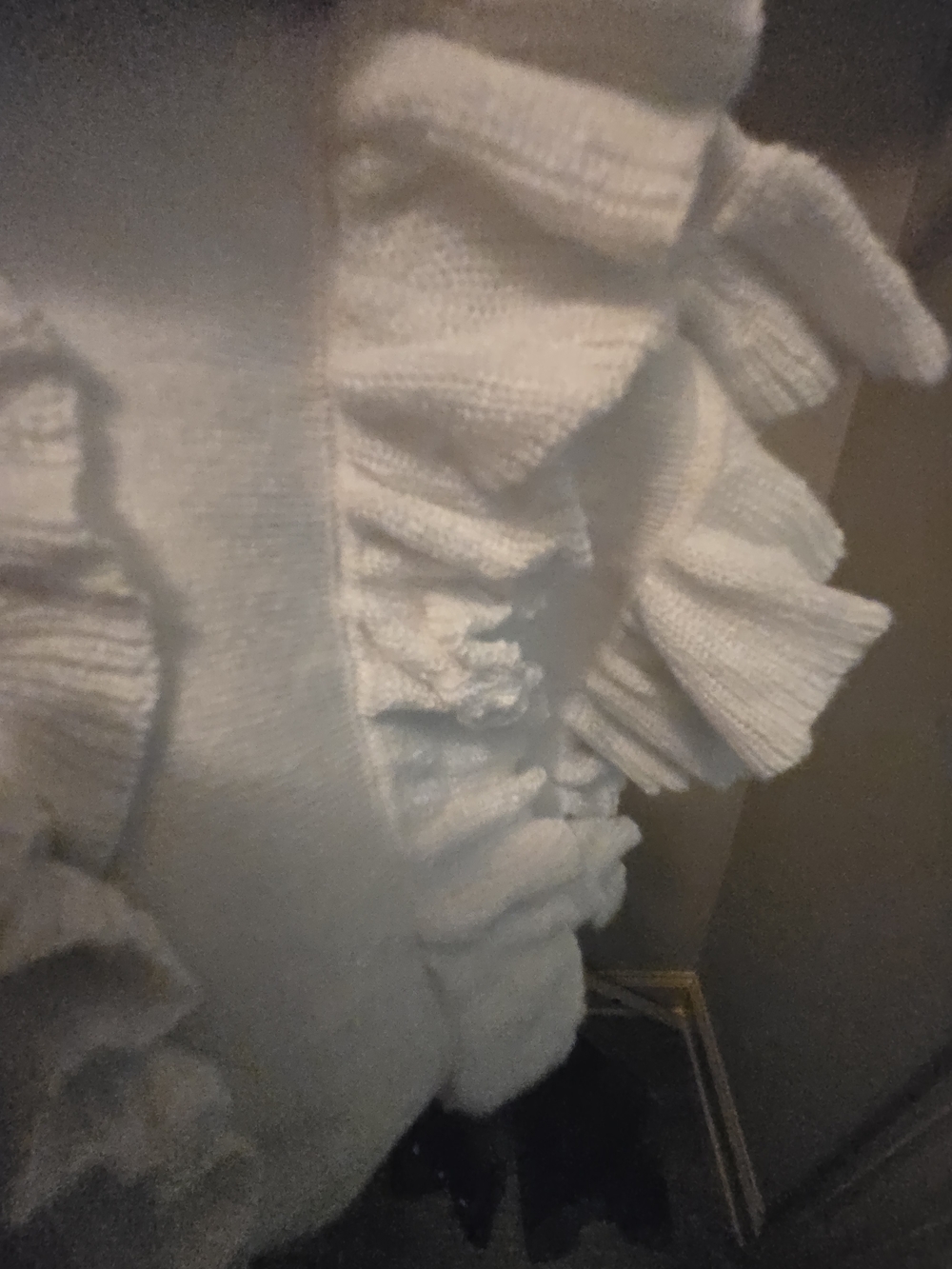 Ruby Rd. Cream Open-Front Ruffle Hem Cardigan - Picture 3 of 3